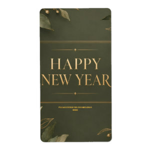 Earthy Tones Happy New Year holiday Greeting Label