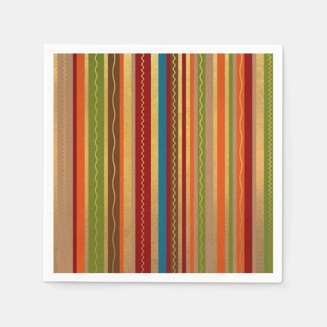 Earthy Tones Stripes  Napkins (Front)