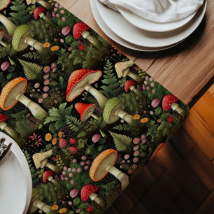 Earthy Tones Table Runner Cottagecore Mushrooms