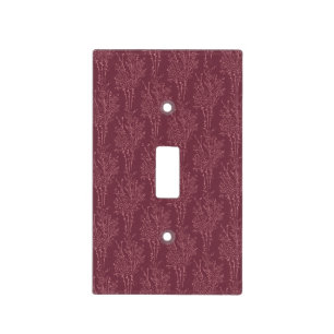 Earthy Tossed Floral Silhouette Deep Burgundy Light Switch Cover