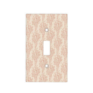 Earthy Tossed Floral Silhouette Warm Sand Light Switch Cover