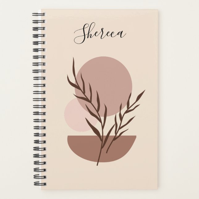 Earthy Trendy Abstract Boho Personalized Planner (Front)