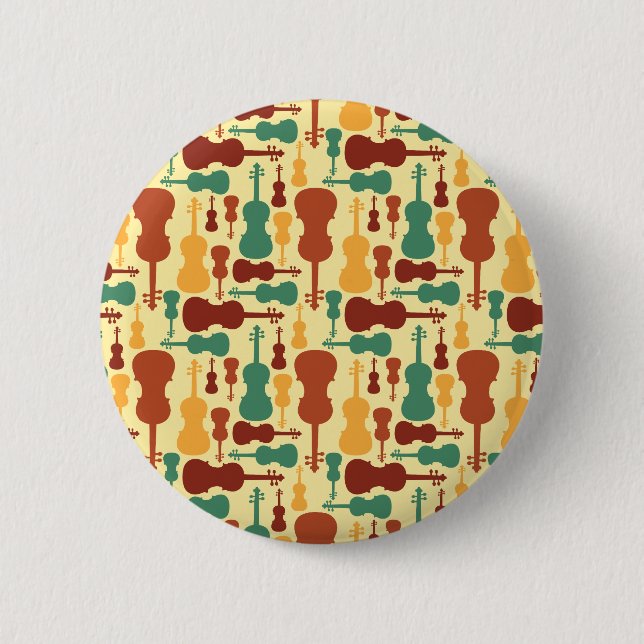 Earthy Violin Pinback Button (Front)