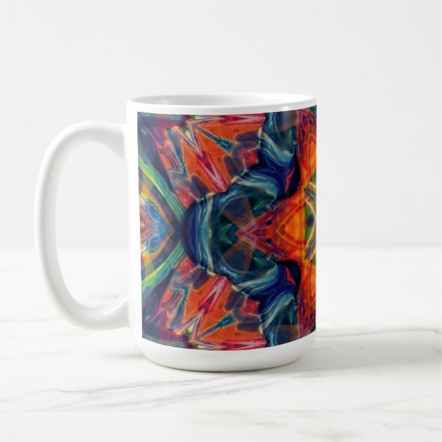 Earthy Warm Energy Kaleidoscope Gradient Coffee Mug (Left)