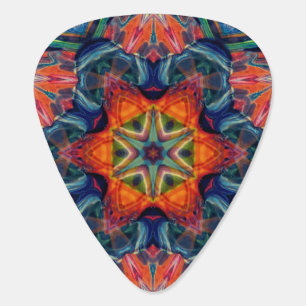 Earthy Warm Energy Kaleidoscope Gradient Guitar Pick
