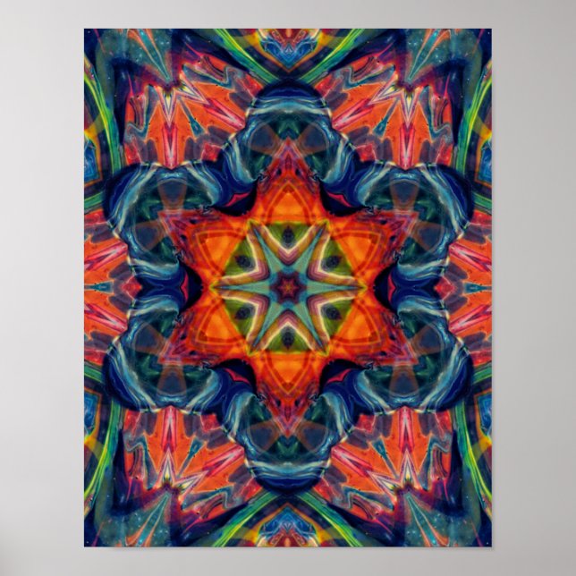 Earthy Warm Energy Kaleidoscope Gradient Poster (Front)