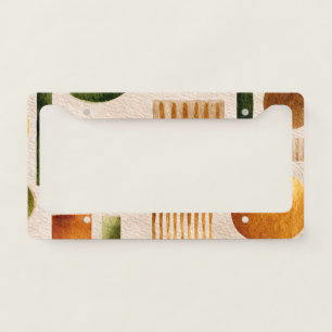 Earthy Watercolor Abstract Pattern - Boho Organic License Plate Frame