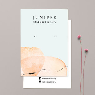 Earthy Watercolor Stones Earring Jewelry Display Business Card