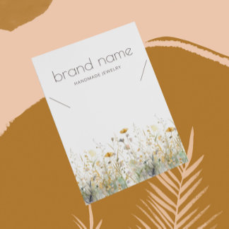 Earthy Watercolor Wildflowers Necklace Display