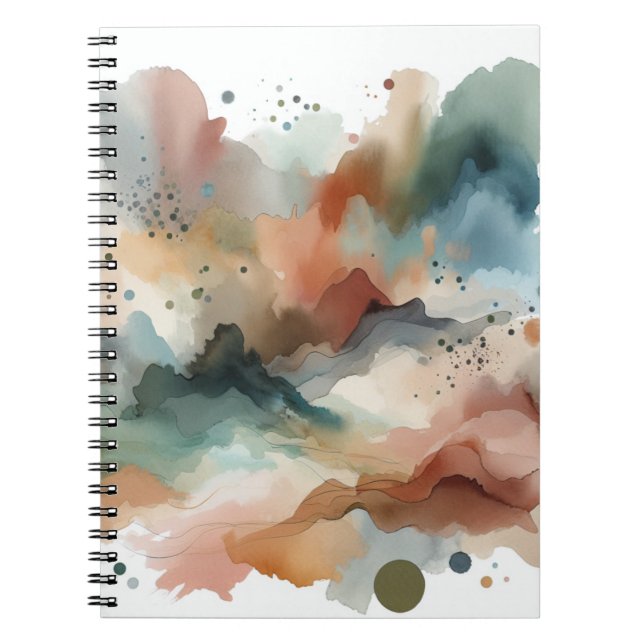Earthy Watercolour Abstract Art Notebook (Front)