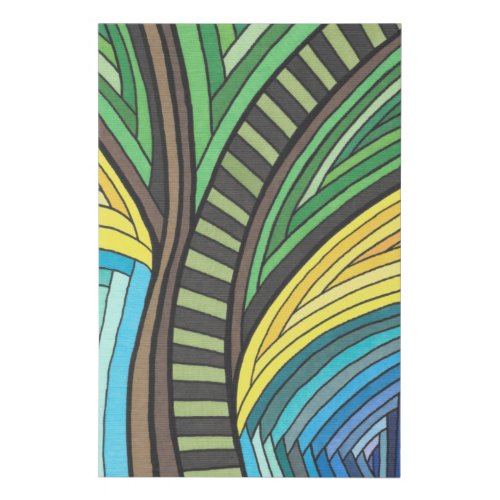 Earthy  Wild Abstract Stripes Design Faux Canvas Print