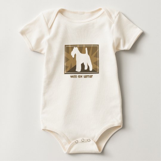 Earthy Wire Fox Terrier Baby Bodysuit