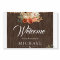 Earthy Wood Floral Pumpkin Wedding Welcome Sign