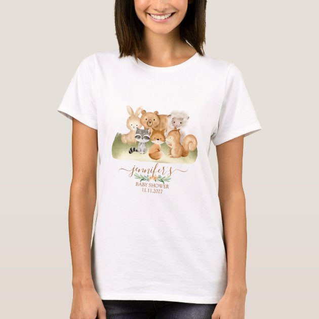 Earthy Woodland Animals Baby mommy to be T-Shirt