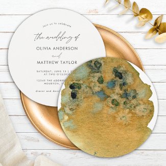 Earthy Yellow Brown Watercolor The Wedding Of