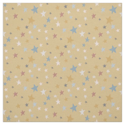 Earthy Yellow Scattered Stars Gold Baby Nursery Fabric