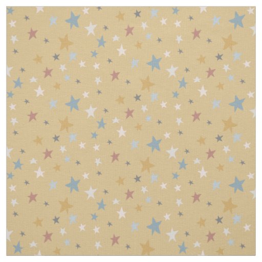 Earthy Yellow Scattered Stars Gold Baby Nursery Fabric