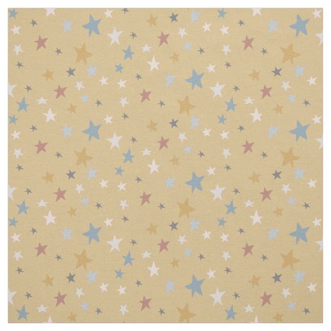 Earthy Yellow Scattered Stars Gold Baby Nursery Fabric