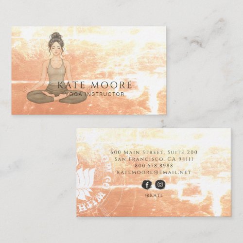 Earthy Yoga Instructor Business Card