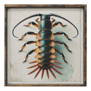 Earwig dorsal view 230824IREF205 - Watercolor Faux Canvas Print