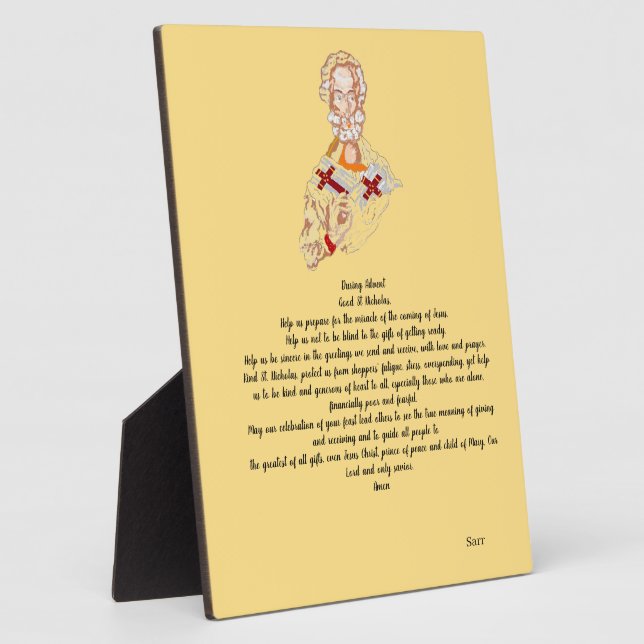  Easel With Canvas  : Saint Nicholas Prayer Plaque (Side)