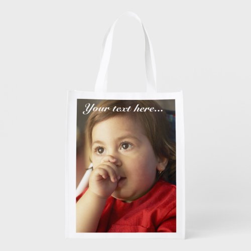 Easily Add Your Image And Text Grocery Bag
