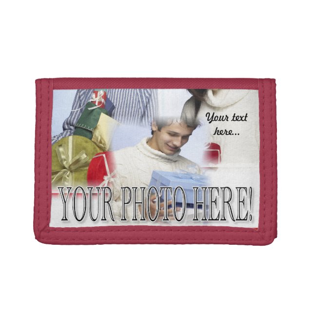 Easily Add Your Photo and Text Trifold Wallet (Front)