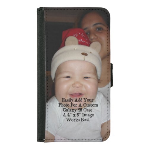Easily Add Your Photo For a Personalized Custom Wallet Phone Case For Samsung Galaxy S5