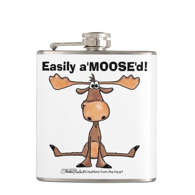 Easily A'Moose"d Flask (Front)