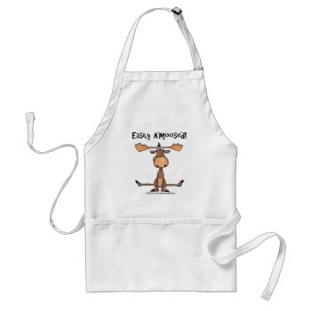 Easily A'moose'd Adult Apron by creationhrt at Zazzle