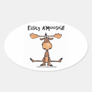 Easily A'moose'd Oval Sticker