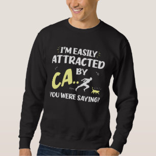 Easily Attracted By Cats   Cat Mom Cat Dad Cat Sweatshirt