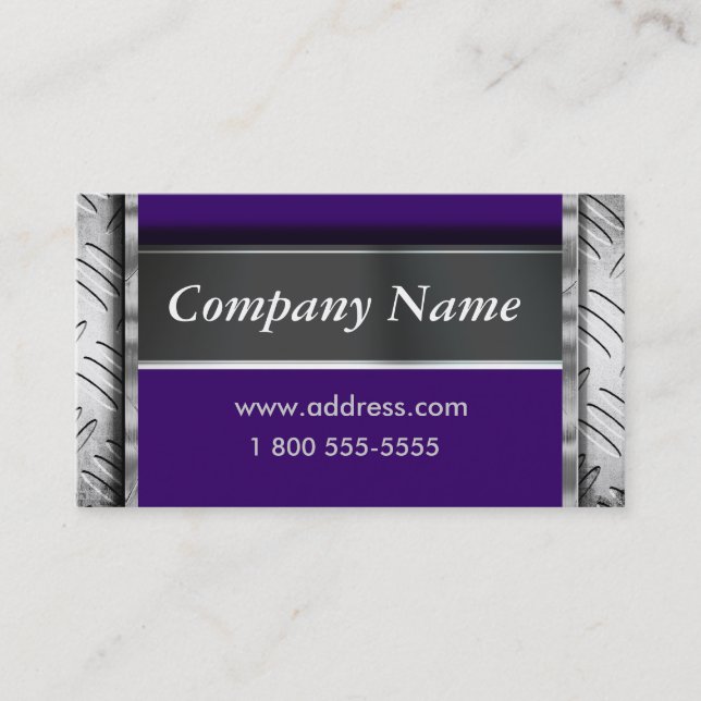 Easily Change Color Metal Look Business Cards (Front)