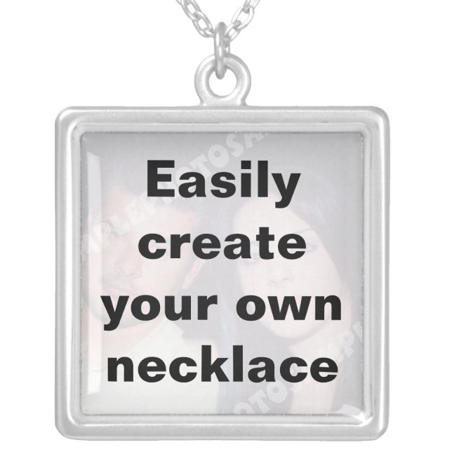 Easily create your own custom silver necklace (Front)