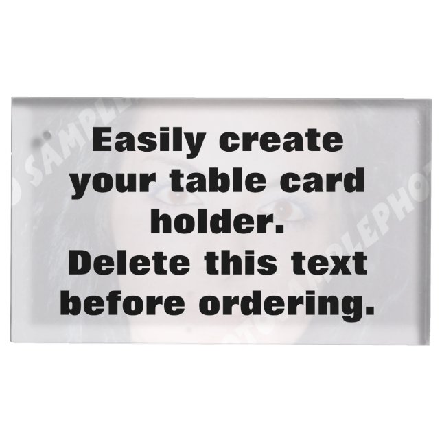 Easily create your own custom table card holder (Front)