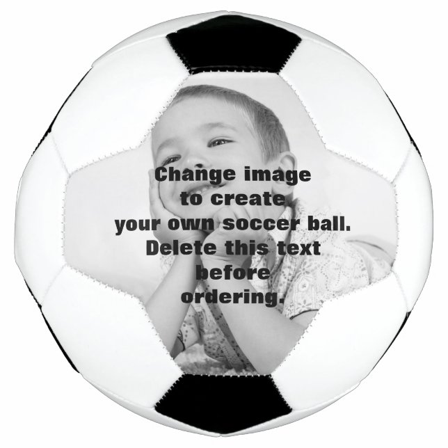 Easily create your own personalized photo soccer ball (Front)