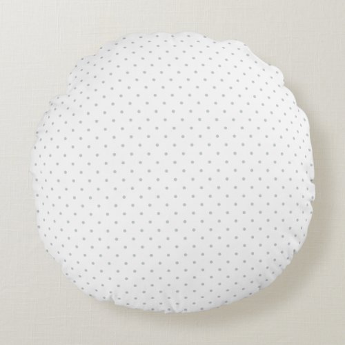 Easily Customize Color from Grey Mini Polka Dots Round Pillow