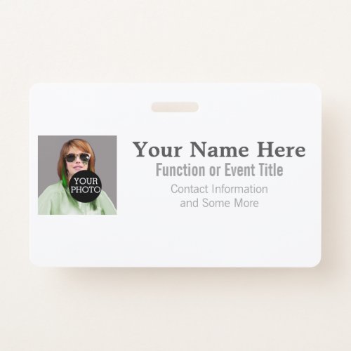 Easily Design Your Own Classic Photo Logo name tag Badge