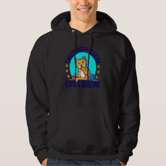 Easily Distraced By Cats And Quilting Knitting Sti Hoodie