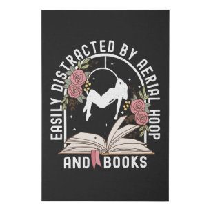 Easily Distracted Aerial Hoop And Book Faux Canvas Print
