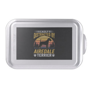 Easily Distracted by Airedale Terrier Retro Dog Cake Pan