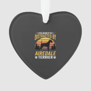 Easily Distracted by Airedale Terrier Retro Dog Ornament