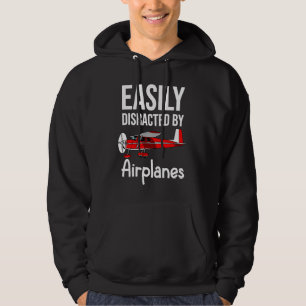 Easily Distracted By Airplanes Aviation Pilot Airp Hoodie