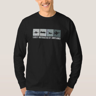 Easily Distracted By Airplanes Aviation Pilot Airp T-Shirt