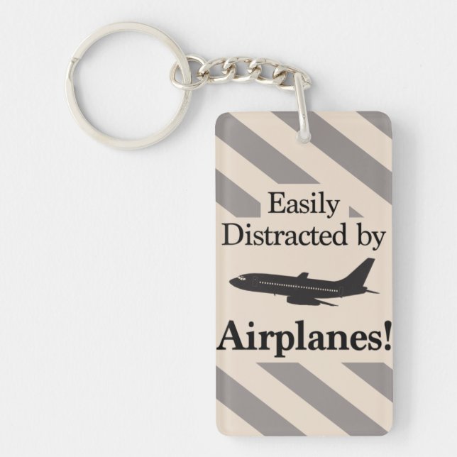 Easily Distracted by Airplanes Keychain (Front)