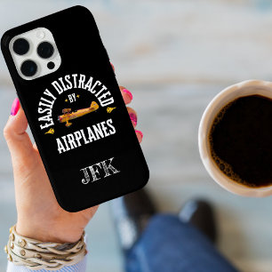 Easily Distracted By Airplanes,Modern,Pilot,funny iPhone 15 Pro Max Case