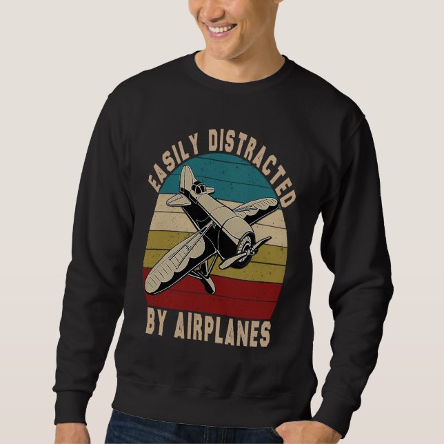 Easily Distracted By Airplanes Toddler Men Women A Sweatshirt (Front)