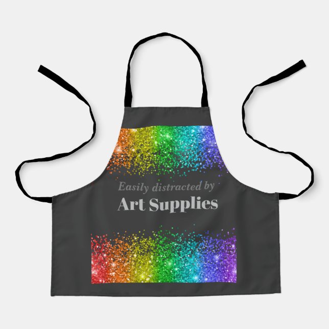 Easily Distracted By Art Supplies Kid’s Apron (Front)