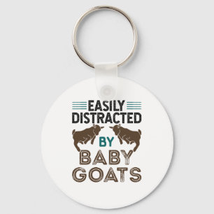 Easily Distracted by Baby Goats Keychain