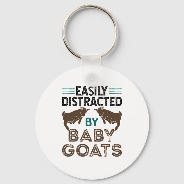 Easily Distracted by Baby Goats Keychain (Front)